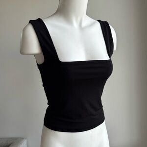 Leith stretchy black tank top